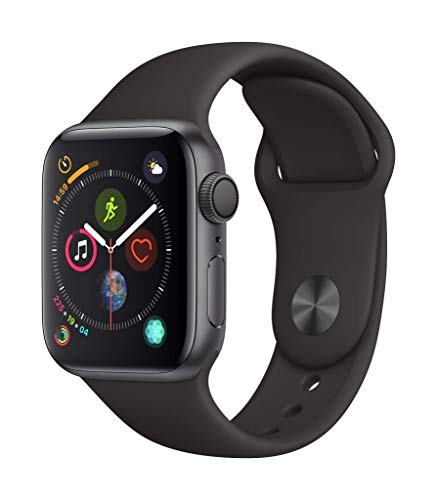 Apple Watch Series 4 (GPS, 40mm) - Space Gray Aluminum Case with Black Sport Band (Renewed)