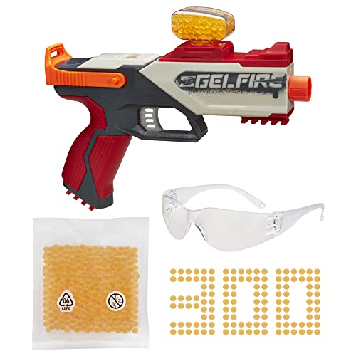 Nerf Pro Gelfire, Legion Spring Blaster, 300 Gelfire Balls, 130 Ball Hopper Loader, Glasses