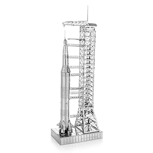 Metal Earth Fascinations Apollo Saturn V with Gantry 3D Metal Model Kit Bundle with Tweezers