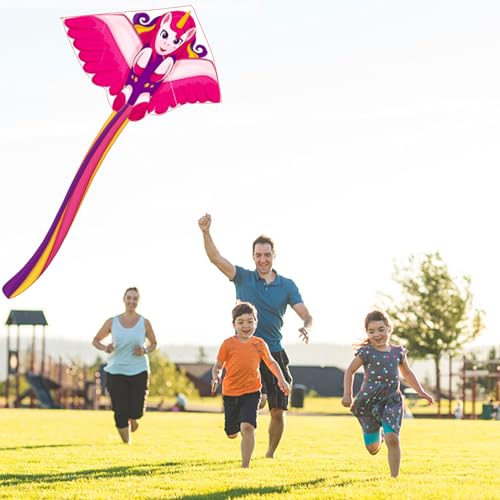 Unicorn Kite, Kites for Kids Adults Easy to Fly, Best Kite for Girls Boys Beach Park Outdoor Activites Games-Easy to Assemble & Carry