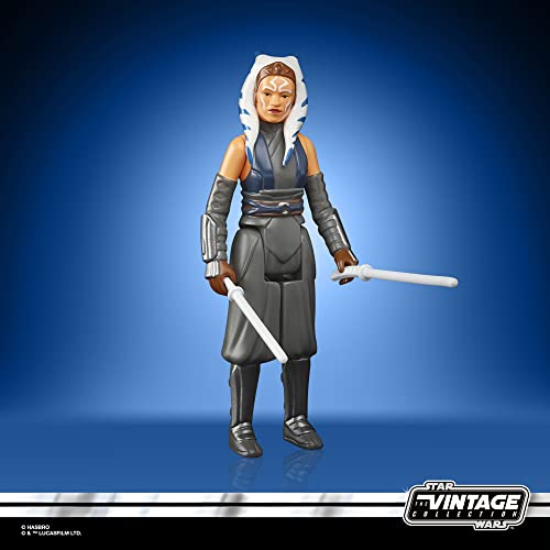Star Wars Hasbro Retro Collection Ahsoka Tano Toy 9.5 cm-Scale The Mandalorian Collectible Action Figure, Toys for Kids Ages 4 and Up, Multicolor, F4459