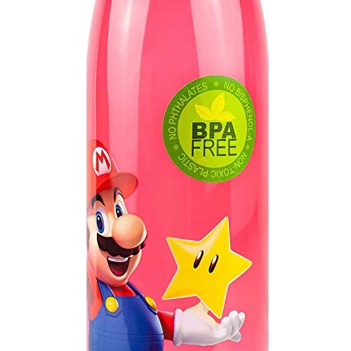 Nintendo Super Mario 20oz Red Plastic Water Bottle