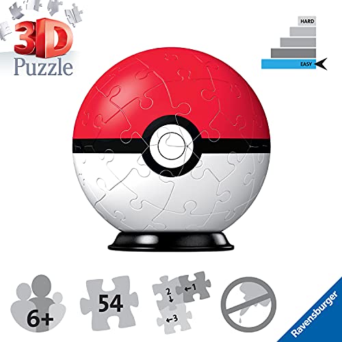 Ravensburger Pokemon Pokeball - 3D Jigsaw Puzzle Ball for Kids Age 6 Years Up - 54 Pieces - No Glue Required