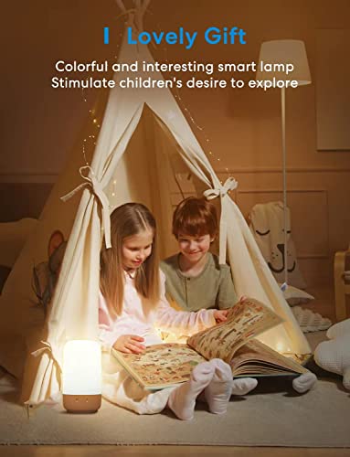 meross Smart Table Lamp, WiFi Lamp Support Apple HomeKit Alexa Google Assistant SmartThings, Bedroom Touch Lamp RGBWW Colour Voice Remote app Control (2.4GHz WiFi Only)