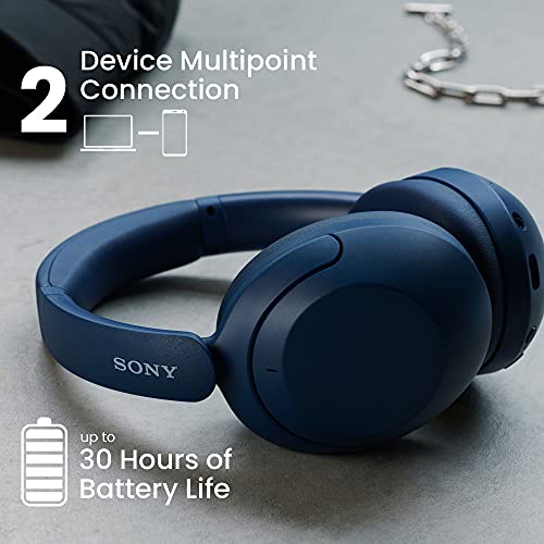 Sony WH-XB910N EXTRA BASS™ Noise Cancelling Wireless Headphones - Up to 30 hours battery life - Over-ear style - Optimised for Alexa and Google Assistant - with built-in mic for phone calls - Blue