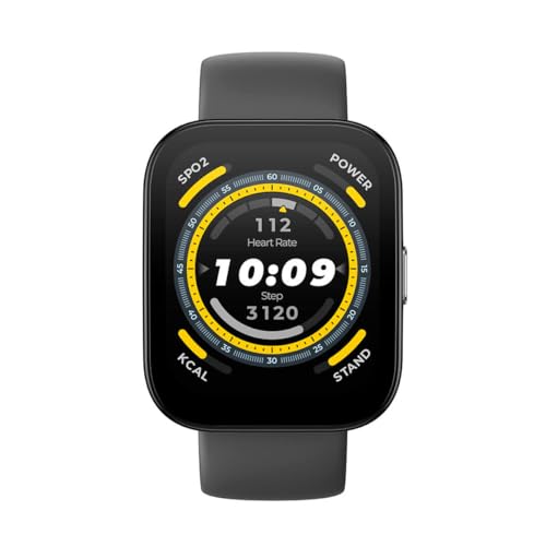 Amazfit Bip 5 Smart Watch with a 1.91" Big Screen, Bluetooth Calling, Alexa Built-in, GPS Tracking, 10-day Long Battery Life, Health Fitness Tracker with Heart Rate, Blood Oxygen Monitoring - Black