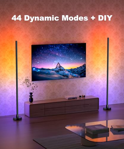 Ydene Smart LED Floor Lamp RGB Corner Light Mood Lighting with Alexa Google Assistant WiFi APP Colour Changing Standing Lamp with Tuya Music DIY Mode for Living Room Bedroom Gaming Room Decoration