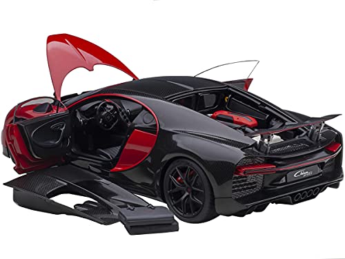 Auto Art Models 2019 Bugatti Chiron Sport Italian Red and Carbon Black 1/18 Model Car by Autoart 70996