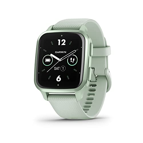 Garmin Venu Sq 2 GPS Smartwatch with All-day Health Monitoring, Cool Mint and Metallic Mint