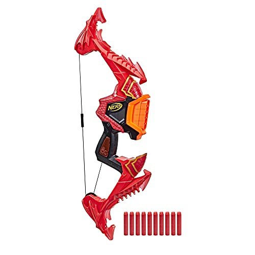 Nerf DragonPower Skyblaze Dart Bow - Dungeons and Dragons Dragon Bow Action with 10 Nerf Darts and 5-Dart Storage