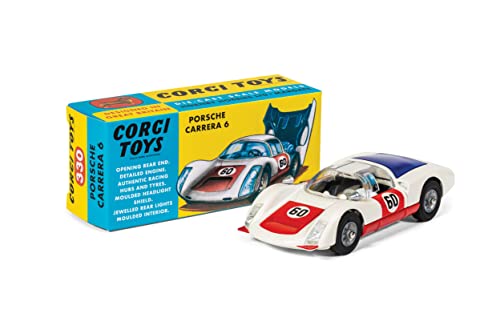 Corgi RT33001 Porsche Carrera 6, Die-Cast Scale Model, White & Red, Fit The Box