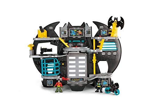 Imaginext X7677 Batman Batcave Playset with Batman and Robin Figures, Command Centre, Darts Launcher and Elevator, Suitable From 3 Year Old