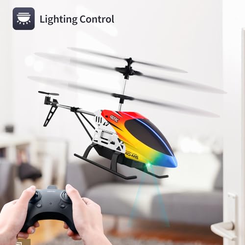 4DRC M5 Remote Control Helicopter Altitude Hold RC Helicopters with Gyro for Adult Kid Beginner,2.4GHz Aircraft Indoor Flying Toy with 3.5 Channel,High&Low Speed,LED Light,2 Battery for 25 Min Play