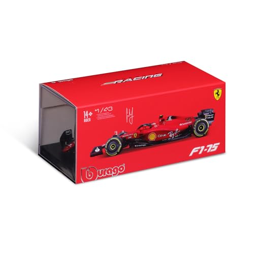 Bburago B18-36832S Formula 1 Ferrari F1-75 (2022) SAINZ 1:43 Scale Die-Cast Colletible Race Car Collectible, Assorted Colours