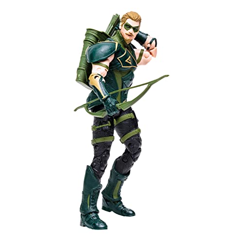 McFarlane Toys, DC Gaming 7-inch Green Arrow Action Figure with 22 Moving Parts, Collectible DC Injustice 2 Game Figure with Stand Base and Unique Collectible Character Card – Ages 12+