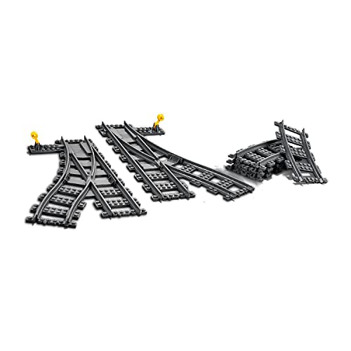 LEGO 60238 City Trains Switch Tracks 6 Pieces, Toy Train Track Extension Pack, Accessory Set