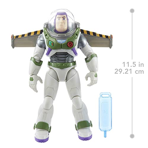 Disney and Pixar Lightyear Jetpack Liftoff Buzz Lightyear Large 12 Inch Scale Posable Action Figure, Jet Pack & Vapor Trail Exhaust, Toy 4 Years & Up