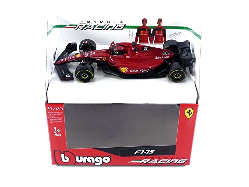 Bburago B18-36832L Formula 1 Ferrari (2022) F1-75 Leclerc 1:43 Scale Die-Cast Collectible Race Car, Assorted Colours