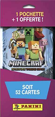 Panini 004115SPAFGD2 Minecraft Adventure Trading Cards Fat Pack 1 Pouch Purchased + 1 Free