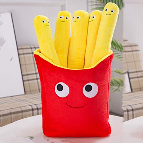 BSOMAM French Fries Plush Toy,Cartoon Pizza Hamburg Plush Throw Pillow Toy Sofa Cushion Doll Food Soft Stuffed Plush Doll Decompression Toy Birthday Gift (French fries)