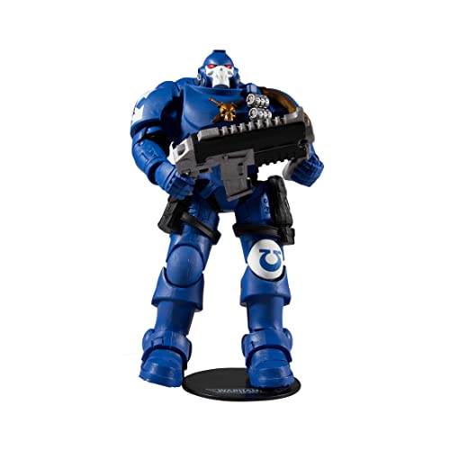 McFarlane Toys, Warhammer 40000 Ultramarine Reiver Action Figure with 22 Moving Parts, Multicolour Collectible Warhammer Figure with collectors stand base – Ages 12+