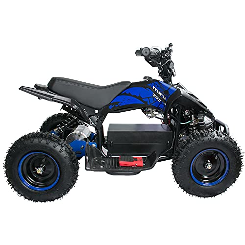 Zorax 36V 1000W Blue 6'' Tyre Battery Powered Kids Mini ATV Quad Bike (Foot Brake - 3 Speeds - LED Light - Forward/Neutral/Reverse - CE Approved - MAX Capacity: 65KGS) Children's Electric Ride on