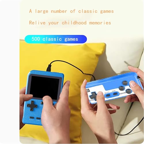 Handheld Games Console Portable- Mini Retro Game Console with 500 Classical FC Games Support for Connecting TV & Two Players, 3.0-Inches Screen 1020mAh Rechargeable Battery, Gift for Kids Adult