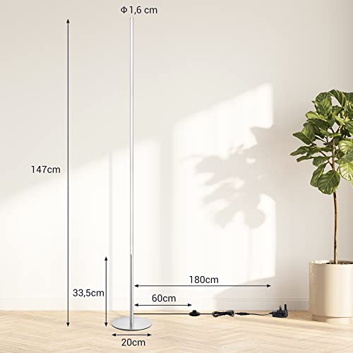 EDISHINE Modern LED Floor Lamp 2 Pack, 57.5" Minimalist Dimmable Standing Lamp,Tall Floor Lamps for Living Room, Bedroom, Office, 3000K Warm White Light