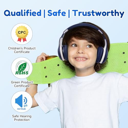 Kids Bluetooth Headphones, EarFun Wireless Headphones for Kids, Foldable Headphones with Microphone, Hi-Fi Stereo Sound, 40H Playtime, 85/94dB Volume Limited, Over Ear Headphones for Tablet, Phone, PC