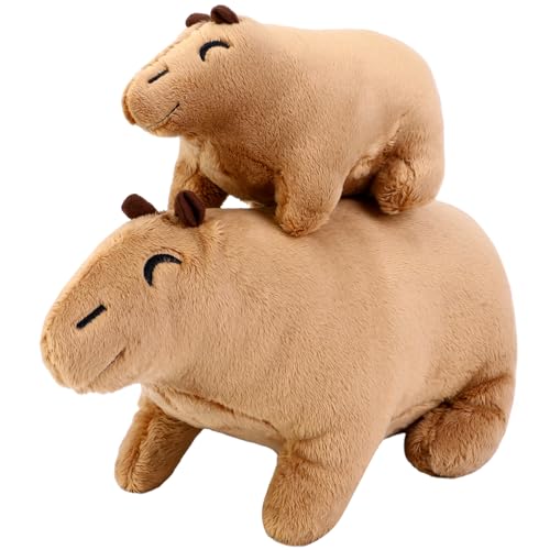 Zuimei 2Pcs Capybara Plush Toy,20CM and 30CM Capybara Stuffed Animal Doll Toy,Cute Rodent Stuffed Animal Doll,Capybara Realistic Stuffed Animal,Soft Stuffed Capybara Toy for Kids