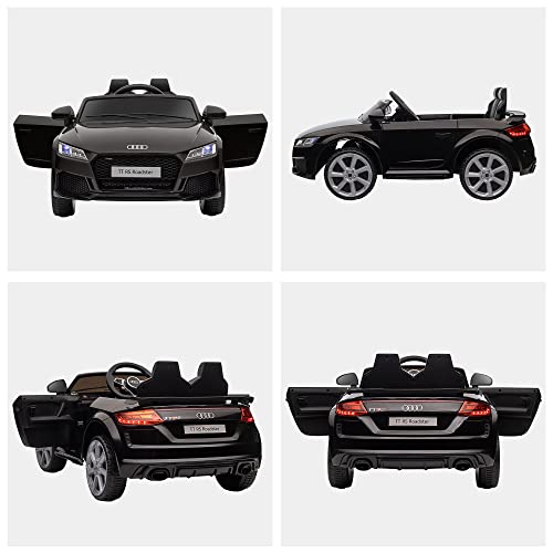 HOMCOM 12V Kids Ride On Car w/Rechargeable Battery, Remote Forward Reverse, LIGHTS, Horn, MP3 Player, Seatbelt - Black