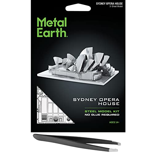 Metal Earth Fascinations Sydney Opera House 3D Metal Model Kit Bundle with Tweezers