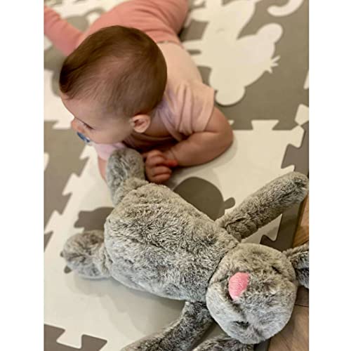 Plush Super Soft Grey Rabbit Cuddly Toy Seated Bunny Stuffed Pet Farm Animal (10 inches)