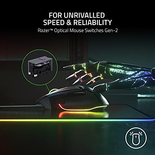 Razer Basilisk V3 Customizable Ergonomic Gaming Mouse: Fastest Gaming Mouse Switch - Chroma RGB Lighting - 26K DPI Optical Sensor - 11 Programmable Buttons - HyperScroll Tilt Wheel - Classic Black