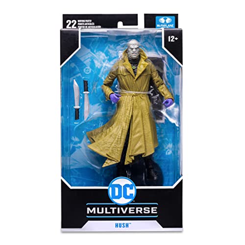 McFarlane Toys, DC Multiverse Hush 7-inch Action Figure, Collectible DC Batman Figure with Unique Collector Character Card – Ages 12+