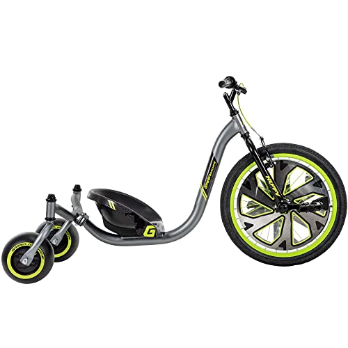 Huffy Green Machine Drift Trike Stunts Drifts and Spins Fun Action Packed Thrill Kart, Green, Grey & Black