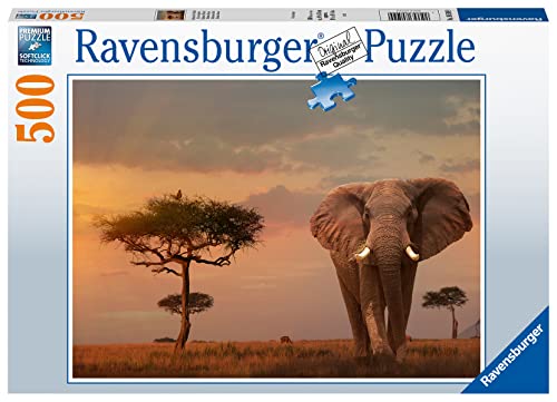 Ravensburger African Elephant 500 Piece Jigsaw Puzzles for Adults and Kids Age 10 Years Up [Amazon Exclusive]
