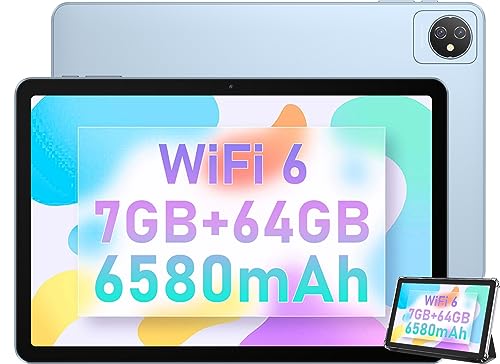 Blackview 10 Inch Tablet Tab8 WIFI Tablet, 7GB+64GB /1TB, Android 12 Tablets, WIFI 6, Google GMS Android Tablets, 13MP+8MP Camera, 6580mAh, 10W Fast Charging, Bluetooth 5.0, 2 Years Warranty - Blue