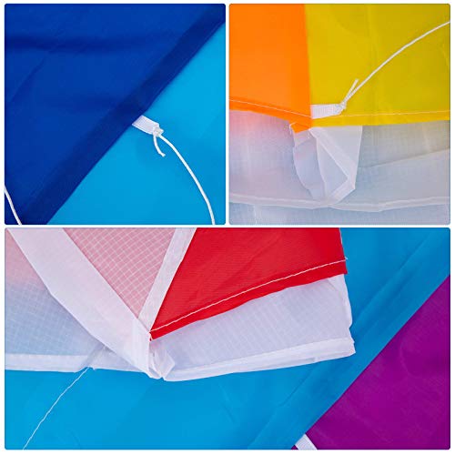 Nicoone Rainbow Kite for Children and Adults, Soft Stunt Sport Parafoil Kite with 30M/ 100FT Rope,Dual Line Sport Kite,Outdoor Seaside Beach Toy 1. 4M