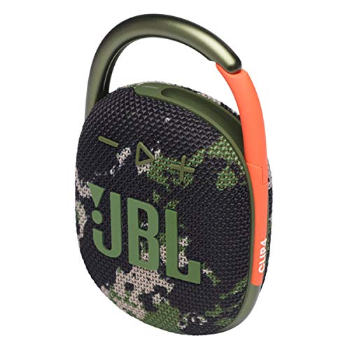 JBL Clip 4 - Portable Mini Bluetooth Speaker, Big Audio and Punchy bass, Integrated Carabiner, IP67 Waterproof and dustproof, 10 Hours of Playtime, Speaker for Home, Outdoor and Travel - (Squad)