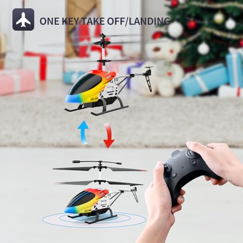 4DRC M5 Remote Control Helicopter Altitude Hold RC Helicopters with Gyro for Adult Kid Beginner,2.4GHz Aircraft Indoor Flying Toy with 3.5 Channel,High&Low Speed,LED Light,2 Battery for 25 Min Play