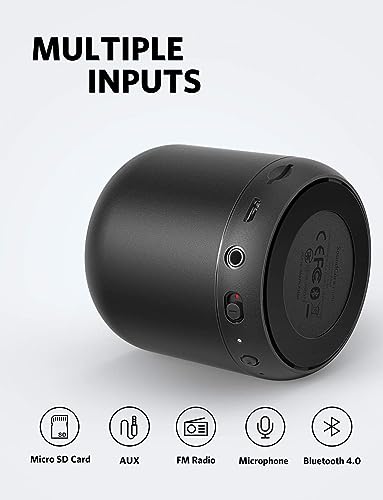 Anker SoundCore mini, Bluetooth Speaker, Super-Portable Bluetooth Speaker with 15-Hour Playtime, 66-Foot Bluetooth Range, Enhanced Bass, Noise-Cancelling Microphone (Renewed) (Black)