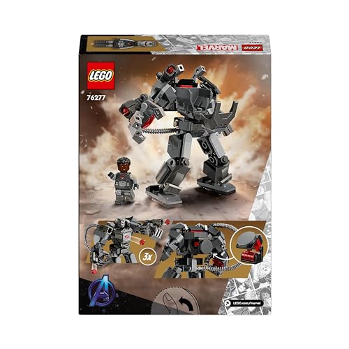 LEGO Marvel War Machine Mech Armour, Buildable Toy Action Figure for Kids with 3 Stud Shooters, Legendary Character from the MCU, Gifts for Boys and Girls Aged 6 Plus Years Old 76277