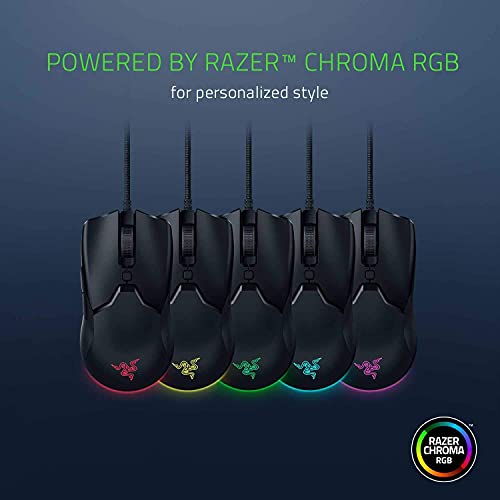 Razer Viper Mini - Wired Gaming Mouse for PC/Mac (Ultralight 61g, Ambidextrous, Speedflex Cable, 8,500 DPI Optical Sensor, Chroma RGB Illumination) Black