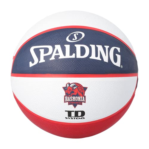 Spalding - EUROLEAGUE Team SZ7 - Baskonia Vitoria Gasteiz - Basketball - Size 7 - Basketball - Material: Rubber - Outdoor - Non-Slip - Excellent grip - Very resistant