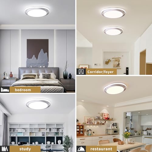 Naroume Modern LED Smart Ceiling Light,Flush Mount Ceiling Lamp,(5-38) x2W Dimmable Metal Ceiling Chandelier Light Fittings for Living Room Bedroom Dining Room Office Hallway Closet Aisle,11000LM