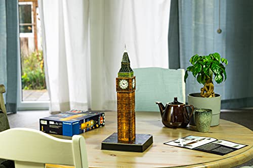 Ravensburger Big Ben 3D Jigsaw Puzzle for Adults and Kids Age 8 Years Up - Night Edition with LED Lighting - 216 Pieces - No Glue Required