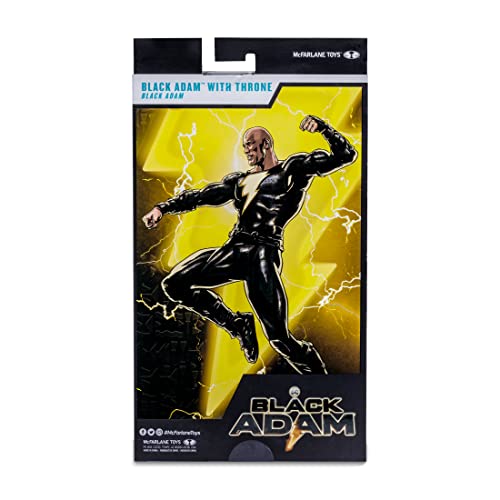 McFarlane Toys, 7-Inch DC Black Adam Action Figure with 22 Moving Parts, Collectible DC Black Adam Movie Figure with Throne, Stand Base and Unique Collectible Character Card – Ages 12+