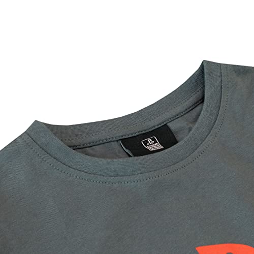 PlayStation Boys Gaming T-Shirt Short Sleeve Tee for Kids Grey 10-11 Years