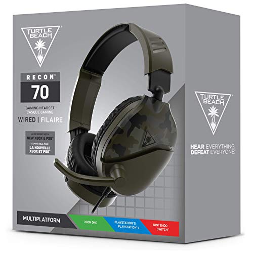 Turtle Beach Recon 70 Camo Green Gaming Headset for Xbox Series X|S, Xbox One, PS5, PS4, Nintendo Switch & PC